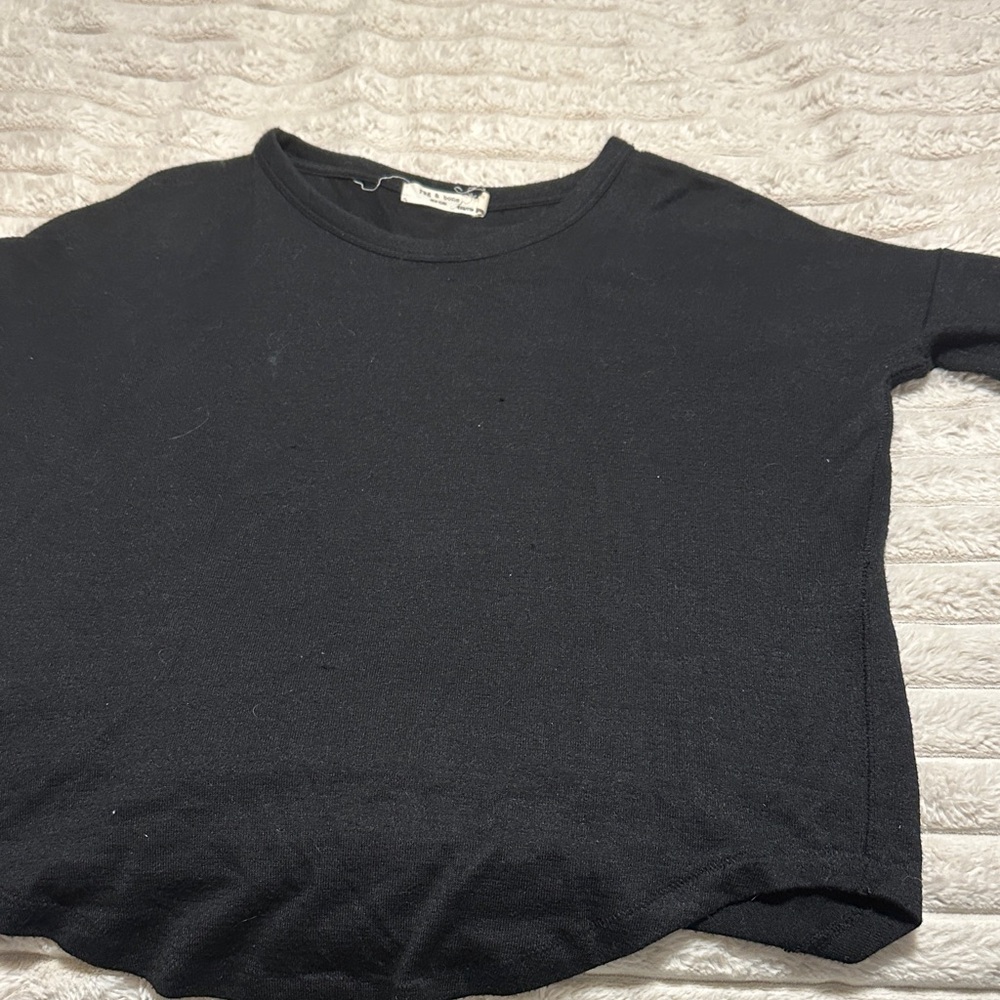 Rag & Bone Jet Black Knit Top